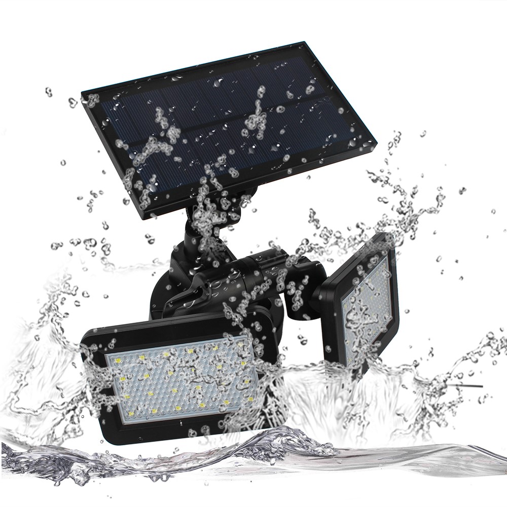 L200 Microwave Radar Motion Sensor Solar Wall Light 3 Modes Lighting 48 LED Double Panel Garden Light-5