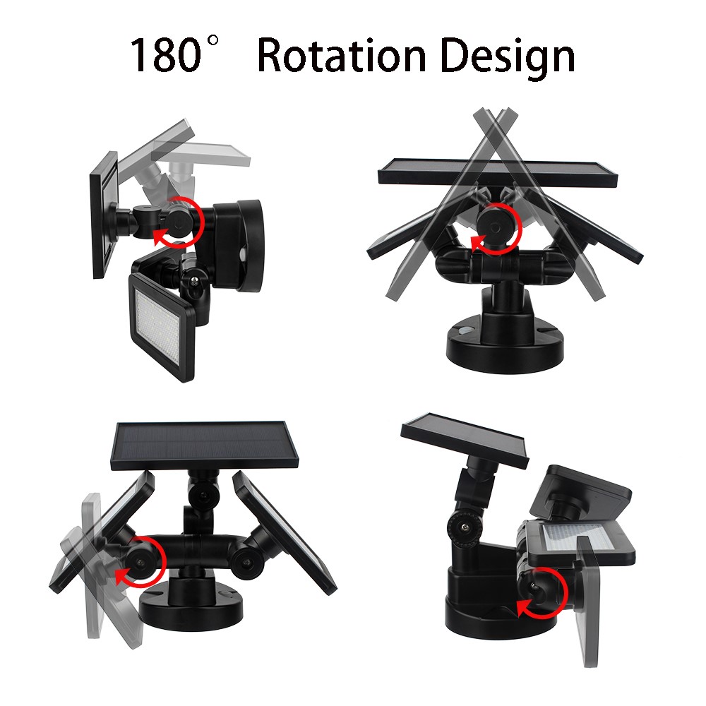 L200 Microwave Radar Motion Sensor Solar Wall Light 3 Modes Lighting 48 LED Double Panel Garden Light-7
