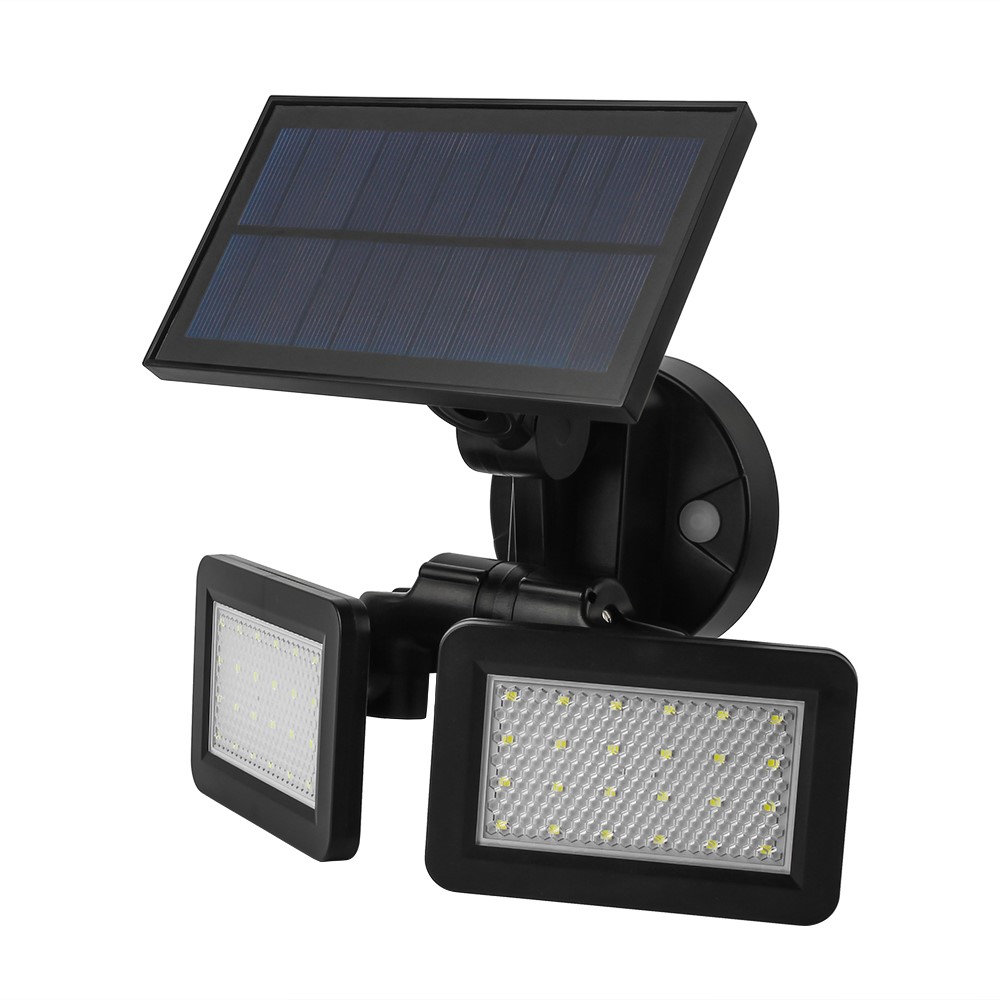 L200 Microwave Radar Motion Sensor Solar Wall Light 3 Modes Lighting 48 LED Double Panel Garden Light-9