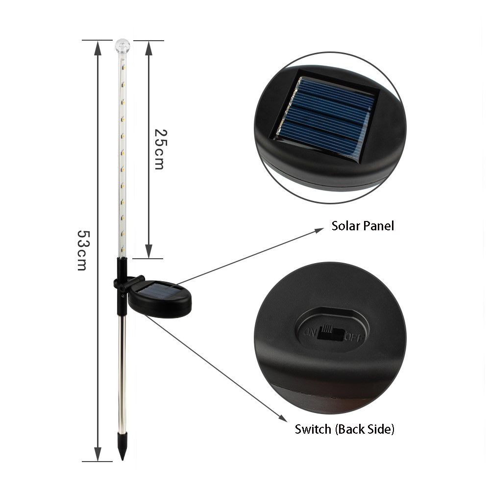 HUIHAO LSF05 Solar Landscape Path Lights 2 Pack Waterproof Meteor Shower Rain Lights Stake Lights for Garden Patio Backyard Decor-2