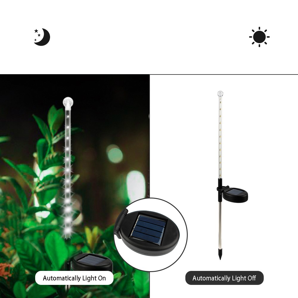 HUIHAO LSF05 Solar Landscape Path Lights 2 Pack Waterproof Meteor Shower Rain Lights Stake Lights for Garden Patio Backyard Decor-4