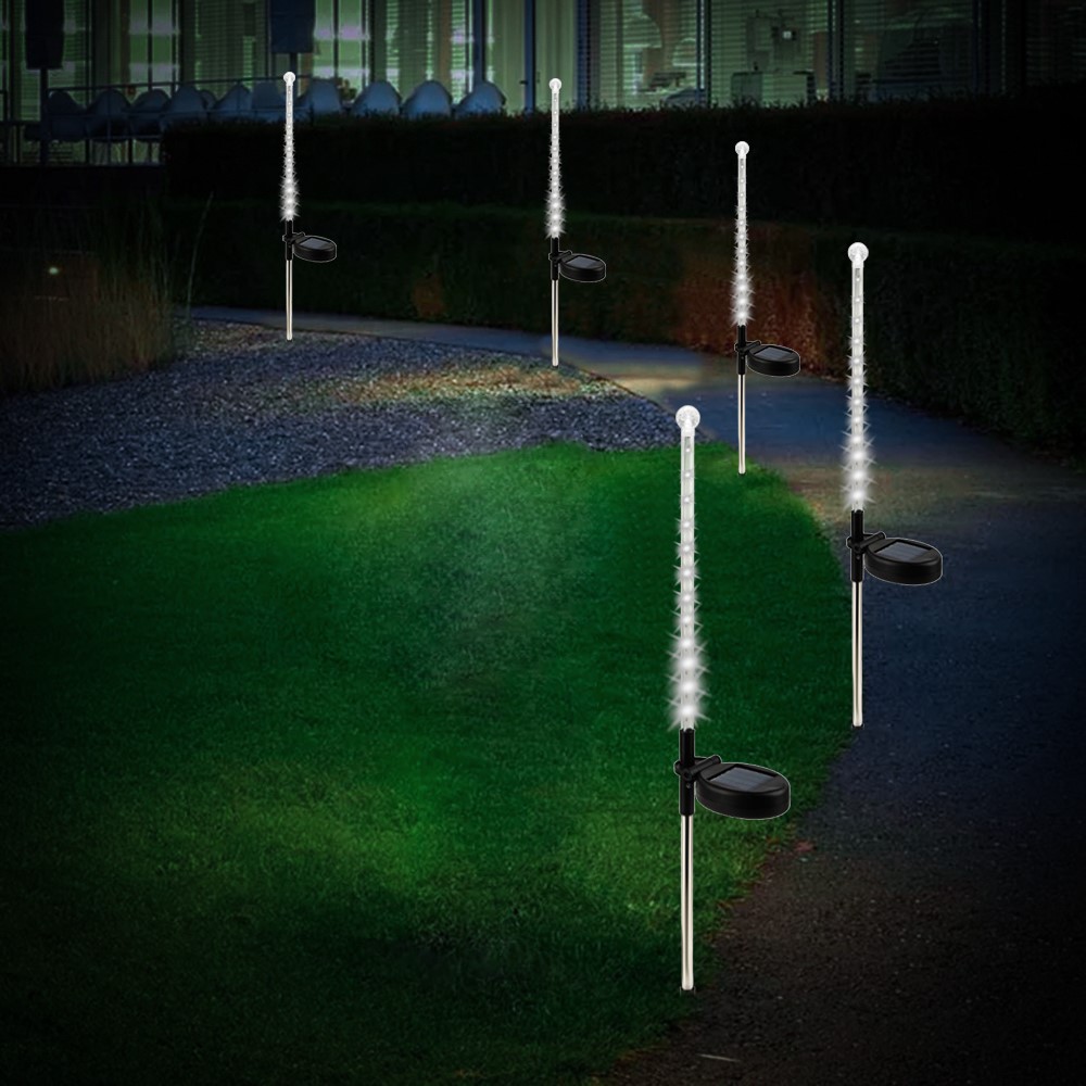 HUIHAO LSF05 Solar Landscape Path Lights 2 Pack Waterproof Meteor Shower Rain Lights Stake Lights for Garden Patio Backyard Decor-7