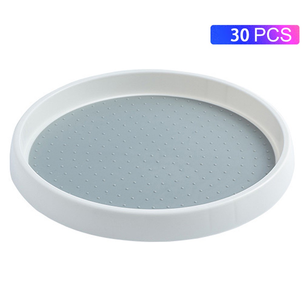 YM-6330 30Pcs 30cm 360 Degree Rotation Storage Tray Kitchen Cabinet Non-slip Spice Rack-1