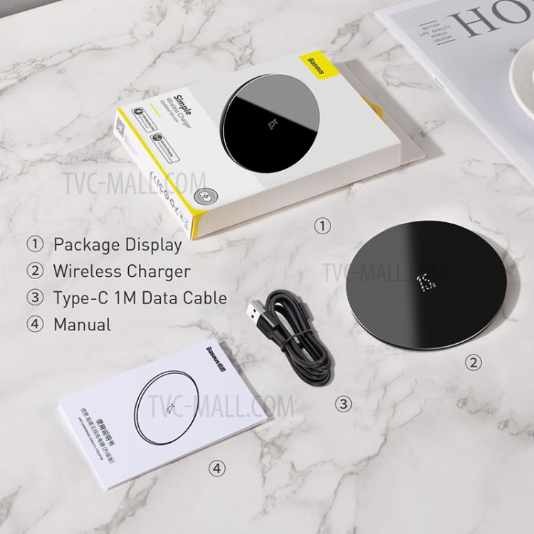 BASEUS Simple Upgraded Version Wireless Charger - Black-13