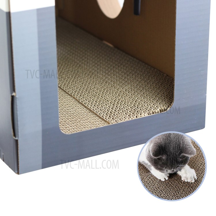 TG-CTOY23 Style 2 in 1 Cat House with Cat Scratch Board - Black-6
