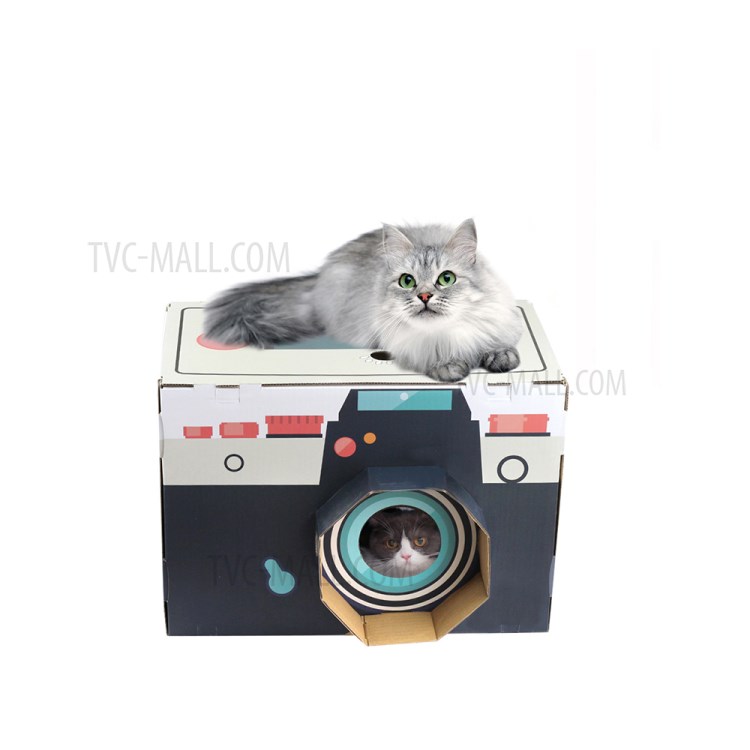 TG-CTOY23 Style 2 in 1 Cat House with Cat Scratch Board - Black-9