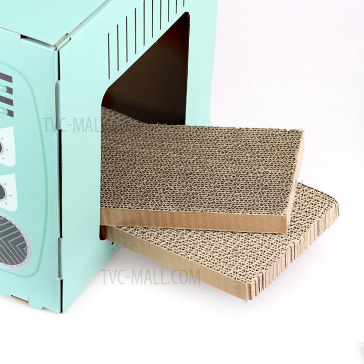 TG-CTOY23 Style 2 Dans 1 Maison De Chat Avec Carte À Gratter Chat - Cyan-10