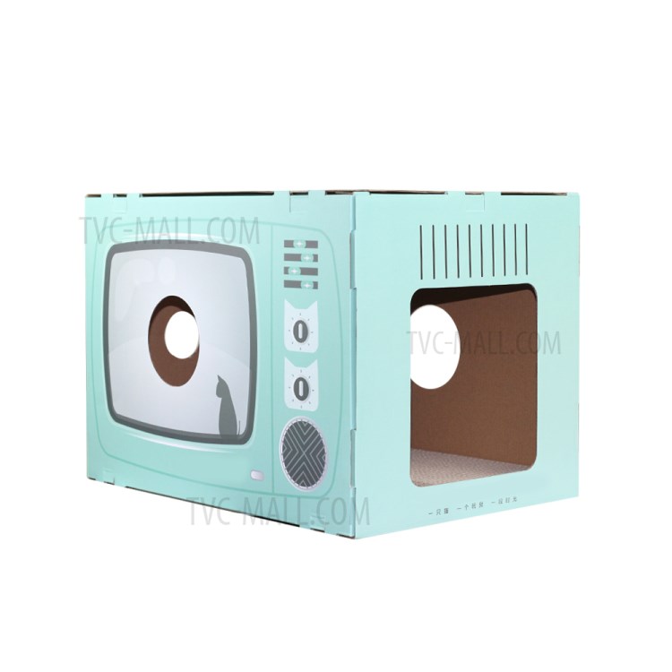 TG-CTOY23 Style 2 Dans 1 Maison De Chat Avec Carte À Gratter Chat - Cyan-5