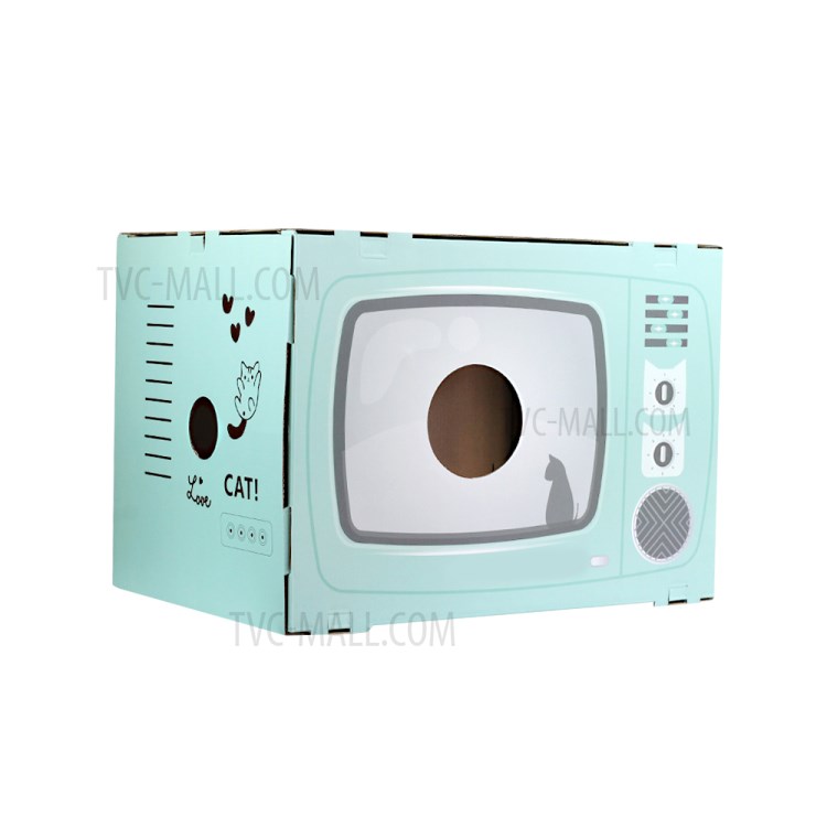 TG-CTOY23 Style 2 Dans 1 Maison De Chat Avec Carte À Gratter Chat - Cyan-6