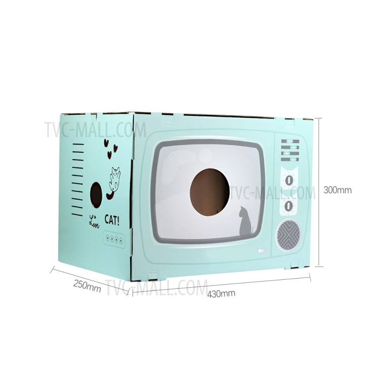 TG-CTOY23 Style 2 Dans 1 Maison De Chat Avec Carte À Gratter Chat - Cyan-9