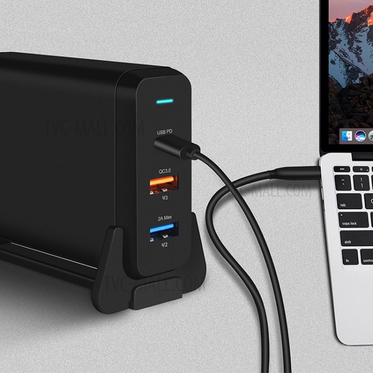 WIWU TX-MU520C-A 65W PD3.0 Fast Charger Wall Charger Adapter UK Plug with 3 Charging Ports-3