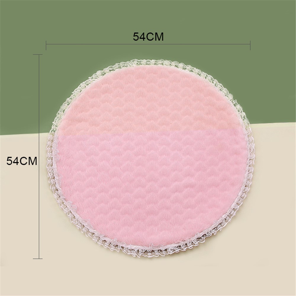 TG-PB0101 54cm Round Lace Design Soft Plush Warm Pet Floor Mat Dog Cat Rest Sleeping Pad-4