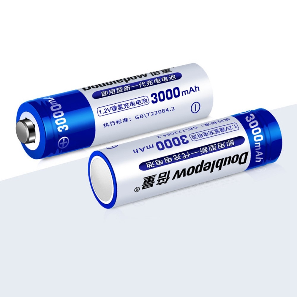 DOUBLEPOW DP-AA3000mah 4Pcs 1.2V AA Rechargeable Batteries 3000mAh Ni-MH Batteries + Storage Box-2