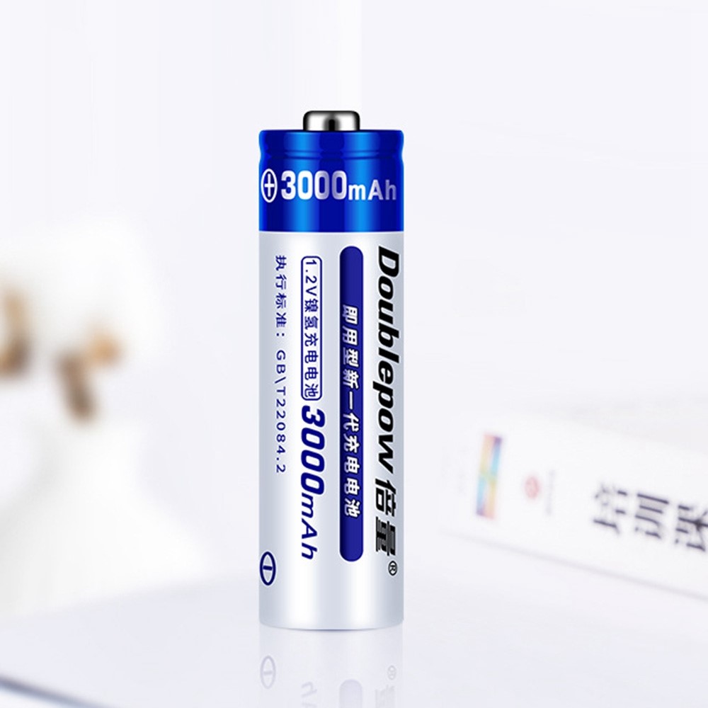 DOUBLEPOW DP-AA3000mah 4Pcs 1.2V AA Rechargeable Batteries 3000mAh Ni-MH Batteries + Storage Box-6