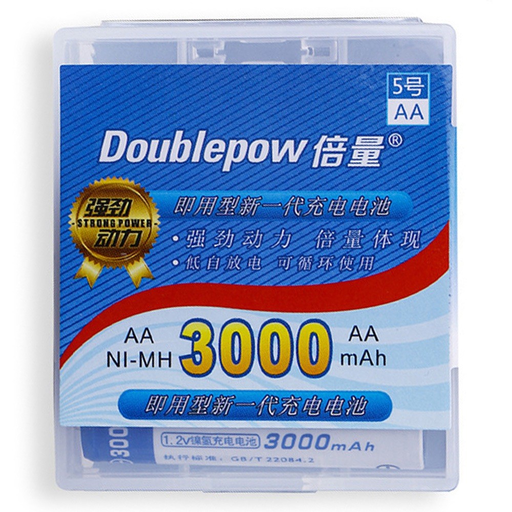 DOUBLEPOW DP-AA3000mah 2Pcs for Temperature Gun Remote Control Mouse Toy AA Batteries, 1.2V 3000mAh Rechargeable Ni-MH Battery-1