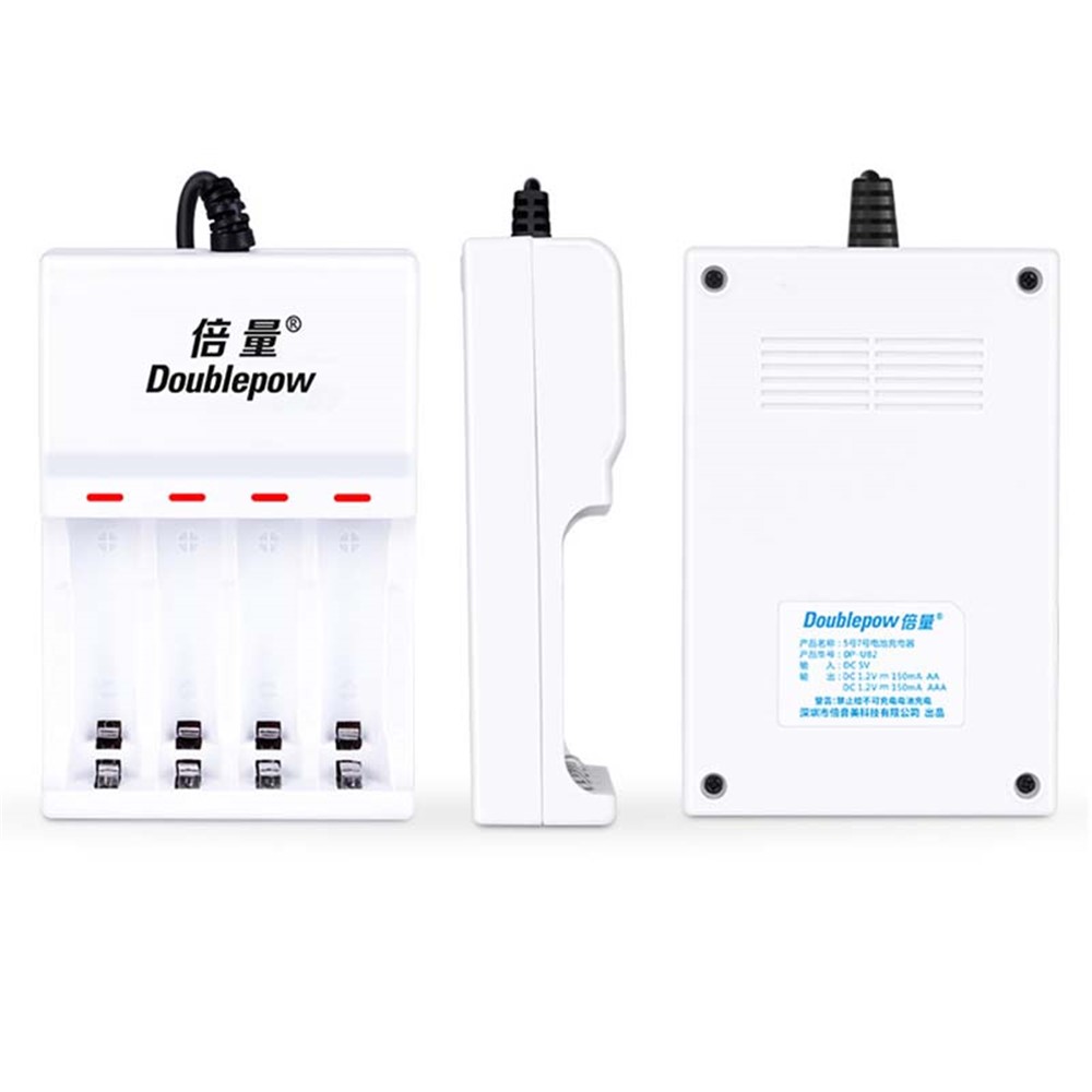 DOUBLEPOW DP-U82 USB Output Battery Charger for AA/AAA Batteries Universal 4-Slot Rechargeable Battery Charging Adapter-7