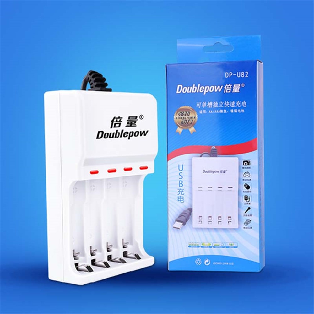 DOUBLEPOW DP-U82 USB Output Battery Charger for AA/AAA Batteries Universal 4-Slot Rechargeable Battery Charging Adapter-8