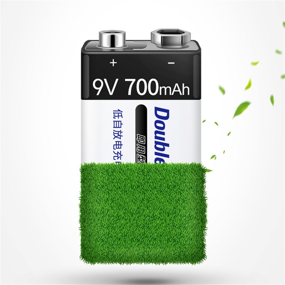 DOUBLEPOW DP-9V 2PCS 9V 700mAh Lithium USB Rechargeable AAAA Battery (with Storage Box)-6