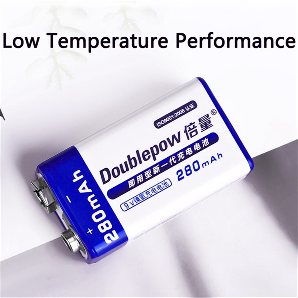 DOUBLEPOW DP-9V 2PCS AAAA Battery 9V 280mAh Ni-MH USB Rechargeable Battery (with Storage Box)-4