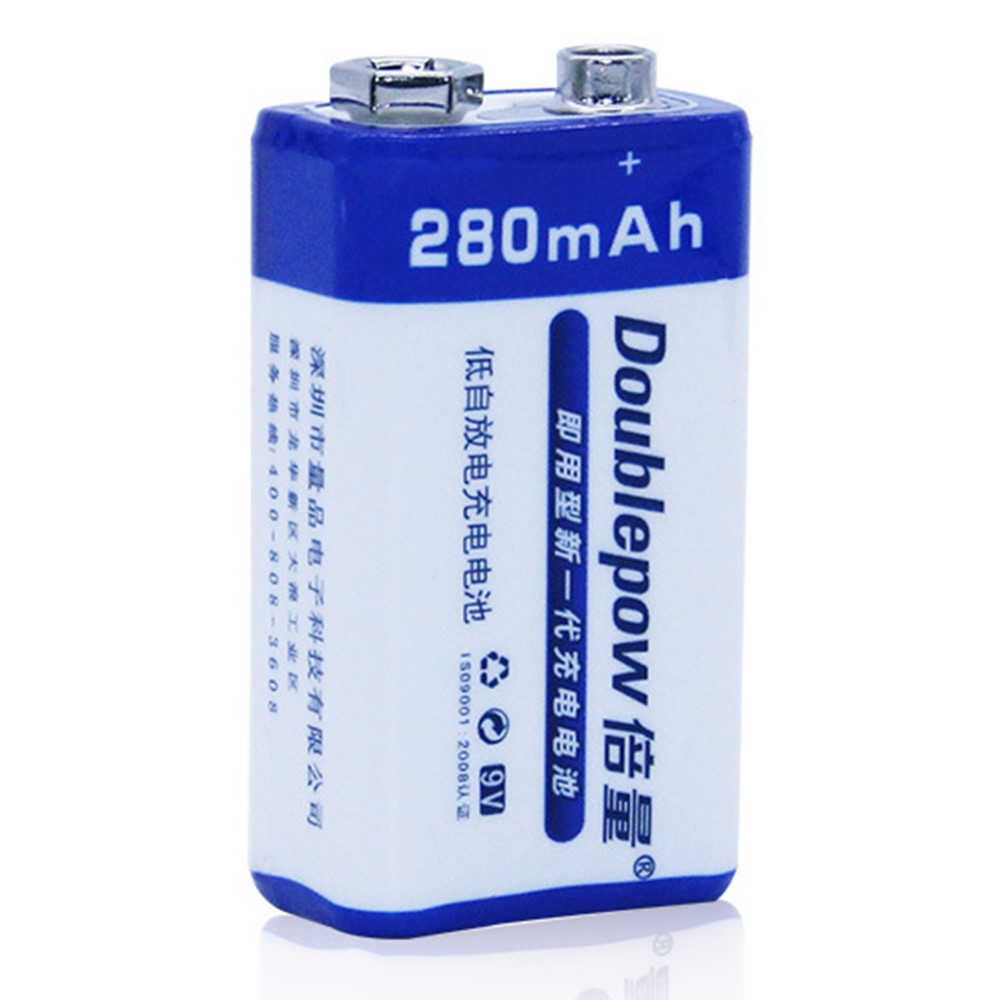 DOUBLEPOW DP-9V 1PC 9V 280mAh AAAA Ni-MH Battery Rechargeable Design for Home and Office Devices (with Storage Box)-1