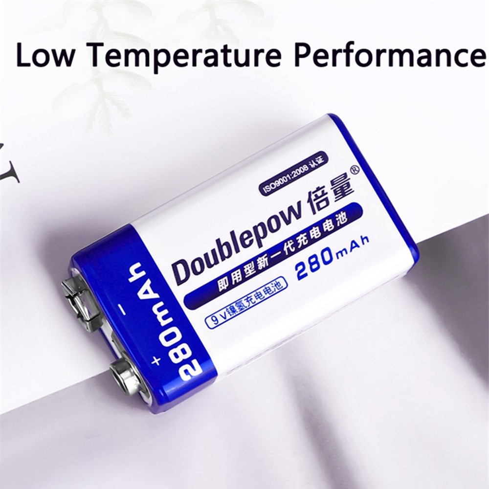 DOUBLEPOW DP-9V 1PC 9V 280mAh AAAA Ni-MH Battery Rechargeable Design for Home and Office Devices (with Storage Box)-4