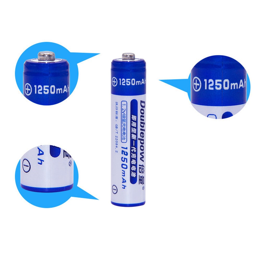 DOUBLEPOW 1PC 1.2V 1250mAh AAA Ni-MH Battery Electronic Toy Mouse Rechargeable Battery with Storage Box-4