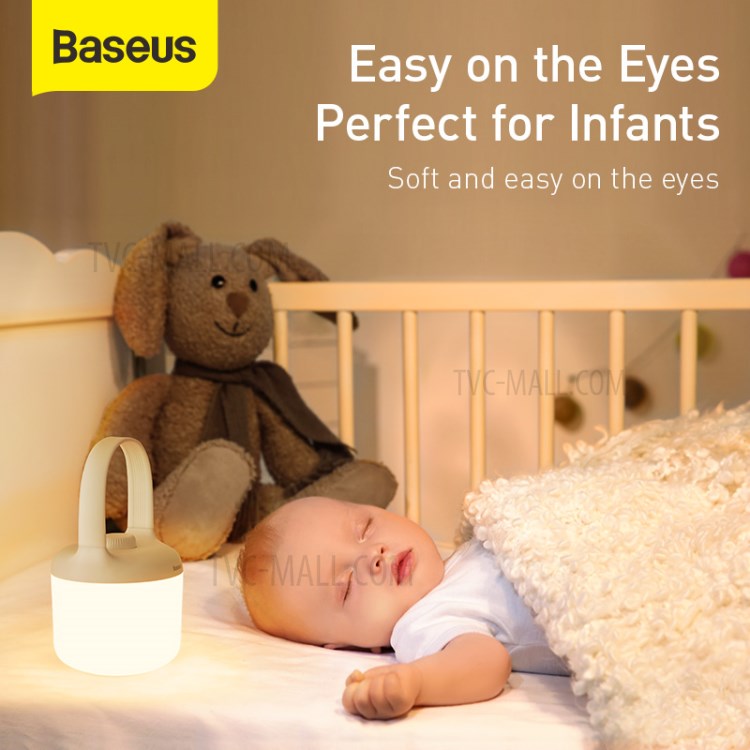 BASEUS Moon-white Series Portable Lamp Stepless Dimmable Light with Knob - White-3