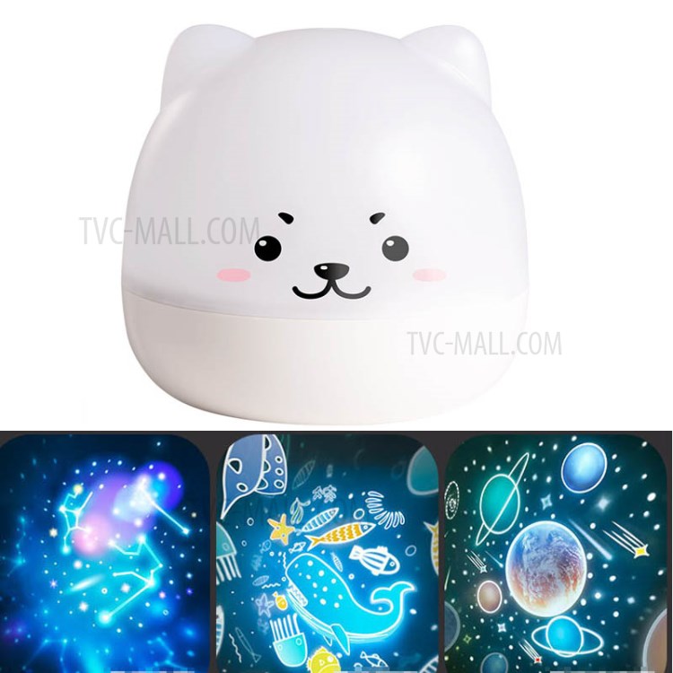 Starry Sky Projection Lamp Music Player USB Charging LED Night Light - Dog-1