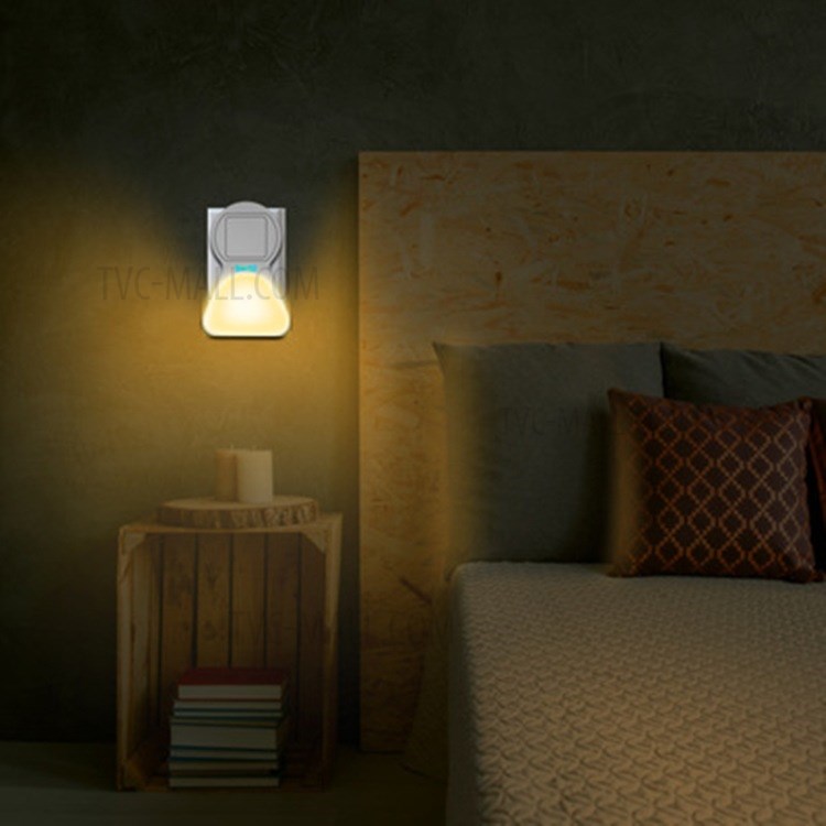 Plug in RGB LED Night Light Intelligent Light Sense Control USB Charging Night Lamp for Bedroom - EU Plug-8