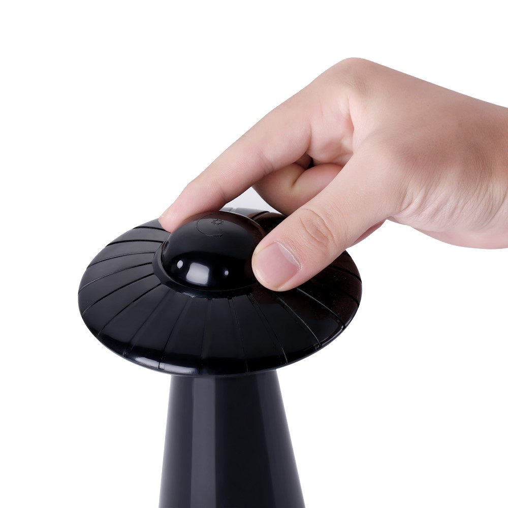Creative UFO Design Rechargeable Bedroom LED Table Lamp Stepless Dimming Night Light Home Decor - Black-2