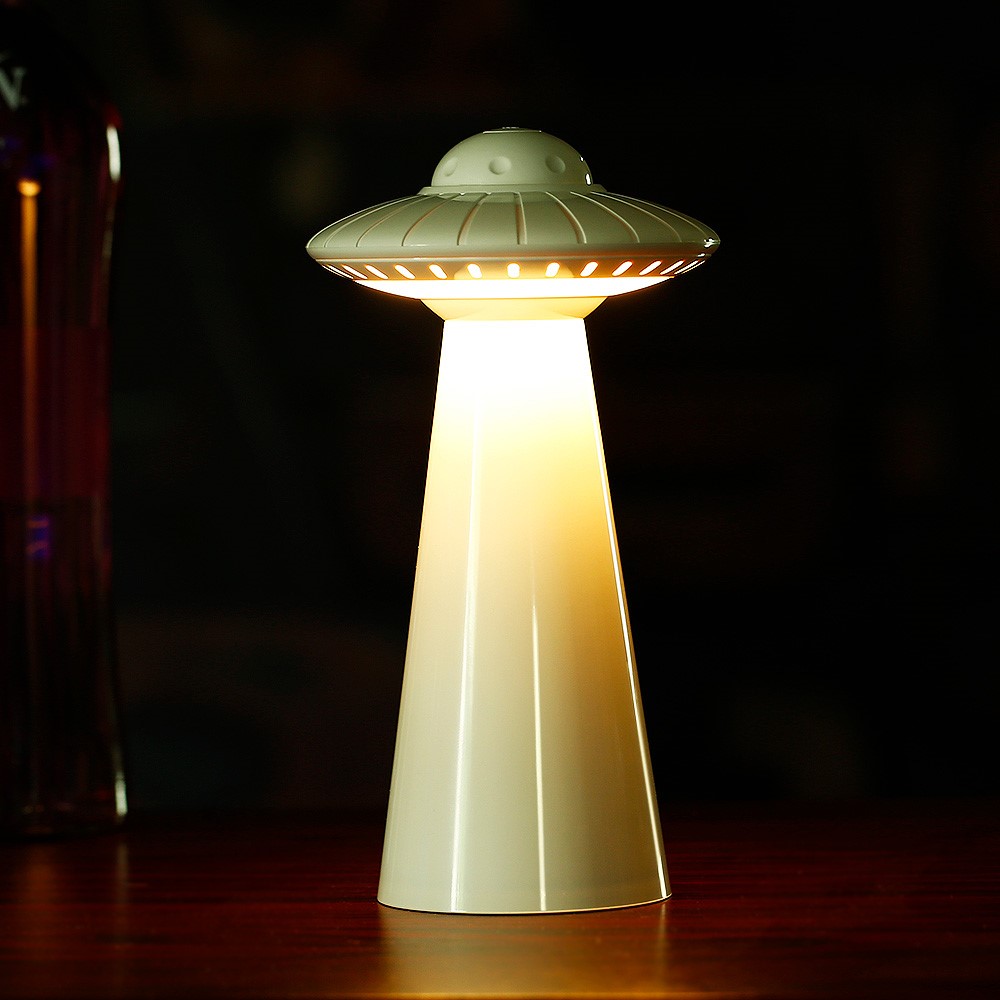 Creative UFO Design Rechargeable Bedroom LED Table Lamp Stepless Dimming Night Light Home Decor - Black-4