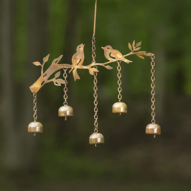 Vintage Birds with Bells Wind Chime Garden Hanging Decoration Gift, 1Pc-1