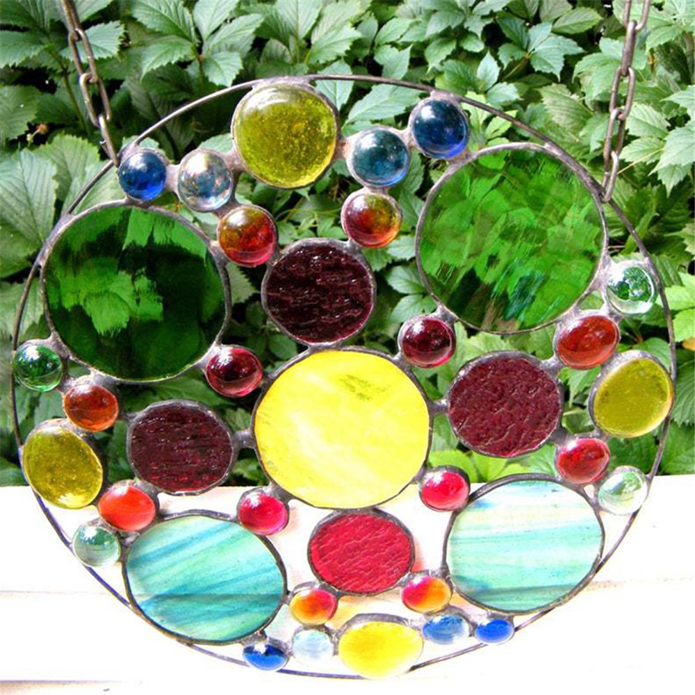 Colorful Rainbow Wall Pendant Stained Glass Window Hanging Wind Chime Suncatcher Home Decoration-3
