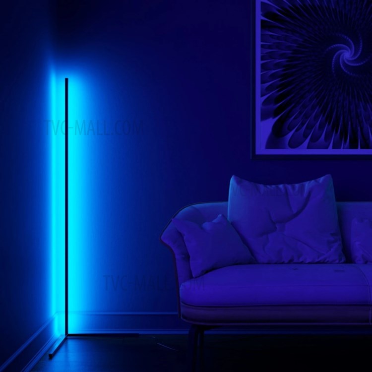 APP Voice Remote Control RGB LED Floor Lamp Dimmable Colorful Corner Light for Bedroom Living Room - Black/US Plug-10