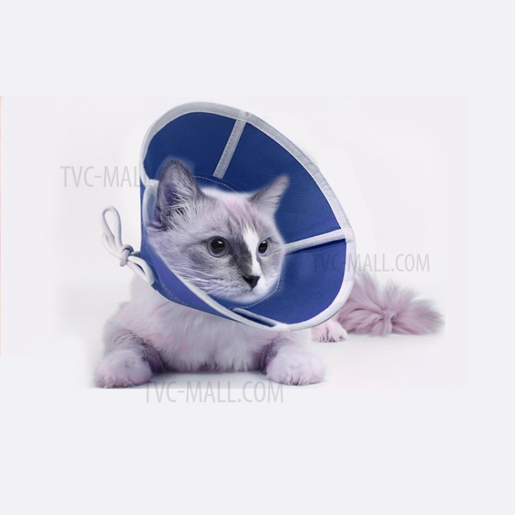 Non-woven Cone Protective Collar Pet Dogs Cat Wound Healing Protection Cover - Blue/Size: S-4