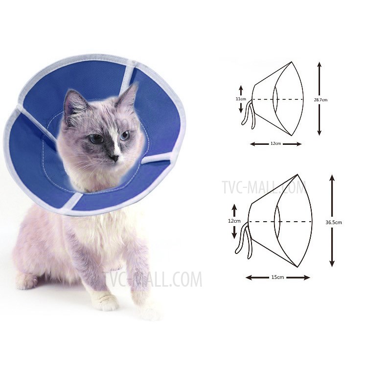 Non-woven Cone Protective Collar Pet Dogs Cat Wound Healing Protection Cover - Blue/Size: S-5