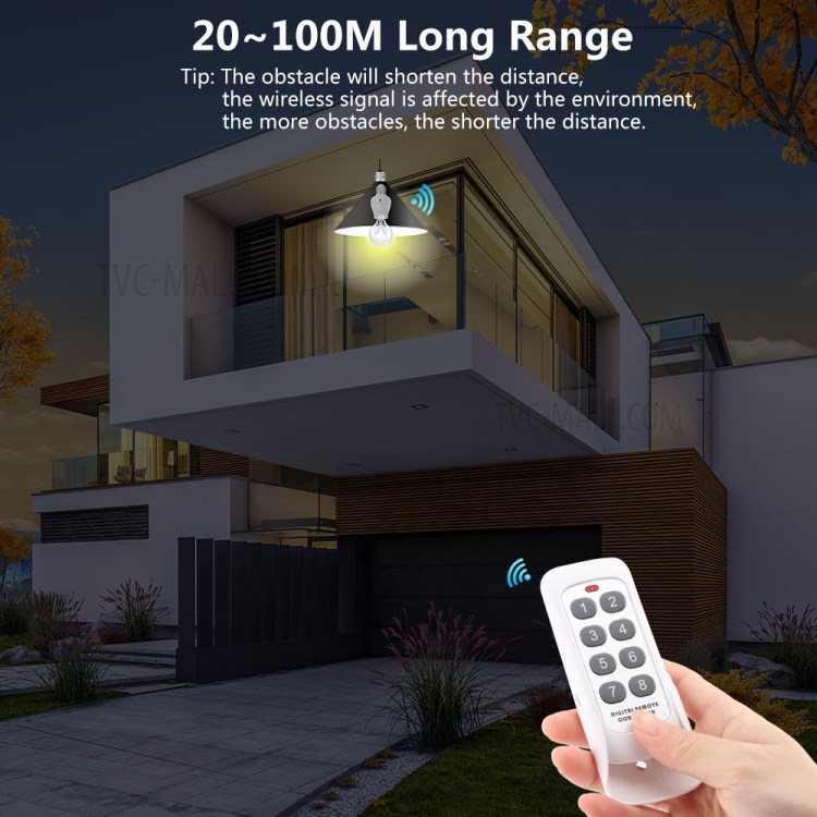 SMATRUL E27 Lamp Holder 8 Keys Remote Control Wireless Switch Light Bulb Lamp Holder (2 Lamp Holder)-2