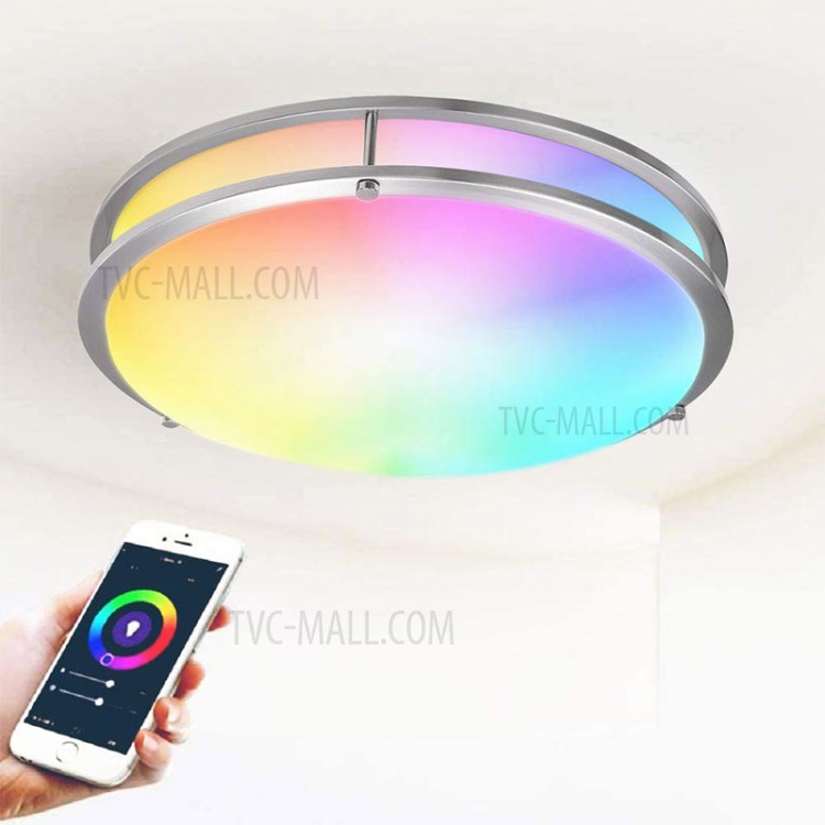 DR01 WiFi Ceiling Light APP Control Bluetooth Modern RGB LED Ceiling Lamp for Bedrooms Home Lighting - 14 Inch, 20W-2