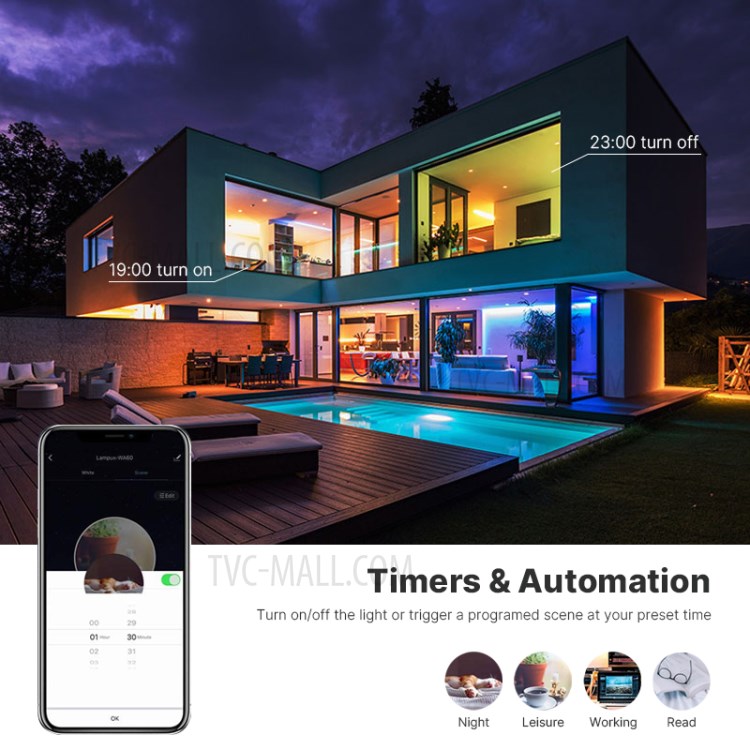 DR01 WiFi Ceiling Light APP Control Bluetooth Modern RGB LED Ceiling Lamp for Bedrooms Home Lighting - 14 Inch, 20W-7