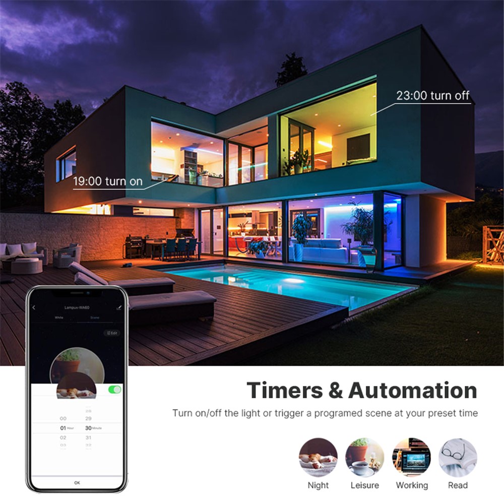 DR01 WiFi Ceiling Light APP Control Bluetooth Modern RGB LED Ceiling Lamp for Bedrooms Home Lighting - 12 Inch, 20W-7