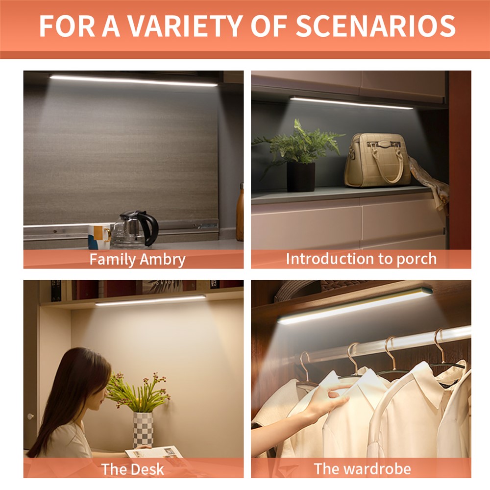 1641 41-LED 3 Color Temperature Motion Sensor Closet Light Wireless Under Cabinet Lamp Counter Light-10