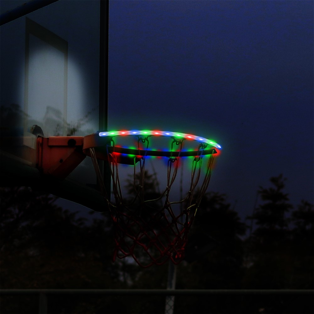 Solar Powered 30-LED Basketball Hoop Light Strip Basket Frame Lamp for Playing At Night 1m-10