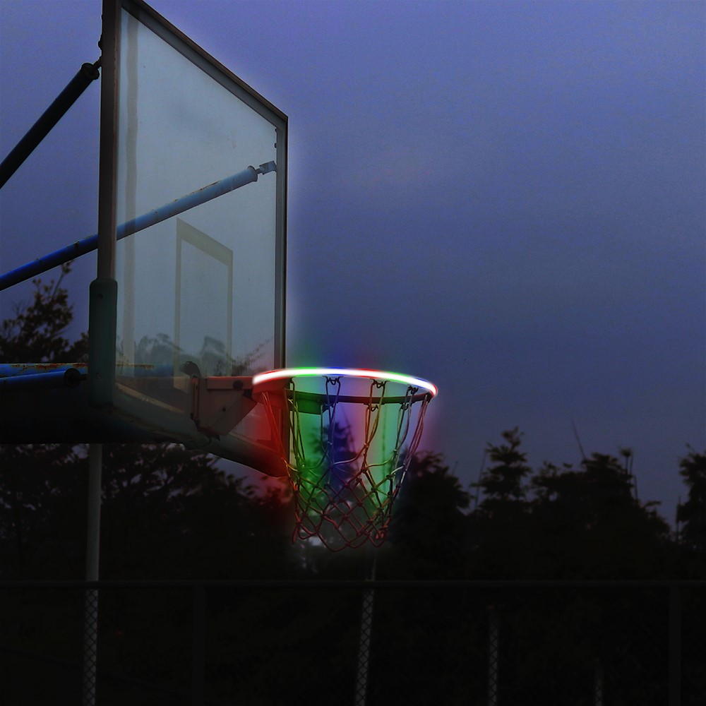 Solar Powered 30-LED Basketball Hoop Light Strip Basket Frame Lamp for Playing At Night 1m-9
