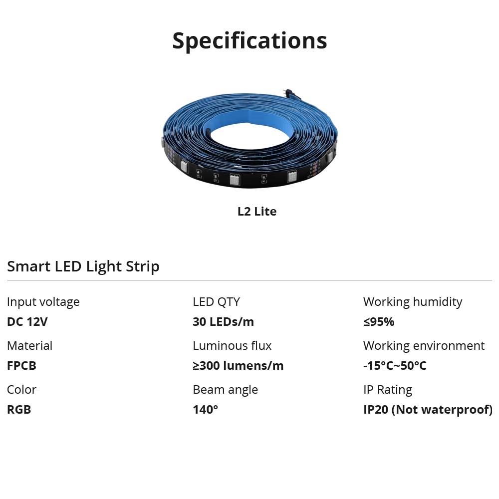 SONOFF L2 Lite 5m Smart RGB LED Light Strip Home Decorative Light with Remote Control - US Plug-13