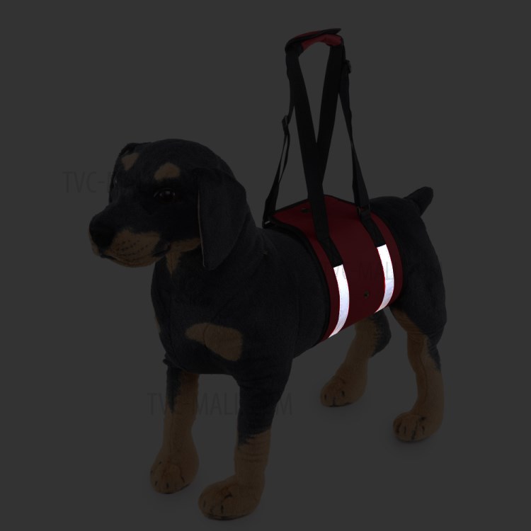 Pet Cinto De Transporte Cão Cinturão De Proteção Ajudando Assistência - Tamanho: M / Vermelho Com Faixa Reflexiva-10