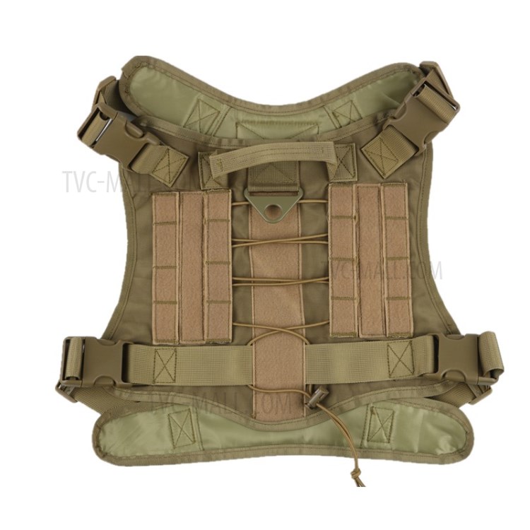 Tactical Dog Vest Harness Outdoor Training Service Dog Vest with Handle - Khaki / Size: L-2