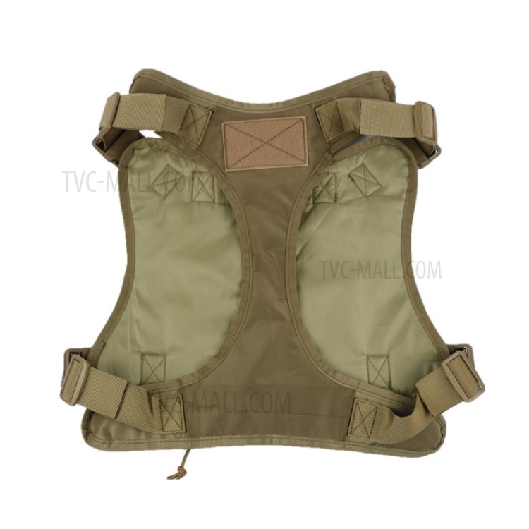 Tactical Dog Vest Harness Outdoor Training Service Dog Vest with Handle - Khaki / Size: L-3