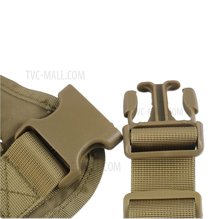 Tactical Dog Vest Harness Outdoor Training Service Dog Vest with Handle - Khaki / Size: L-4