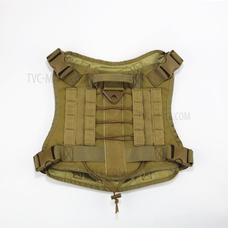 Tactical Dog Vest Harness Outdoor Training Service Dog Vest with Handle - Khaki / Size: L-5