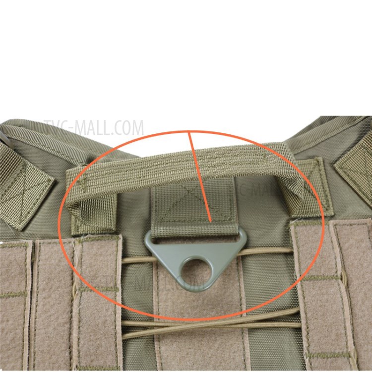 Tactical Dog Vest Harness Outdoor Training Service Dog Vest with Handle - Khaki / Size: L-7